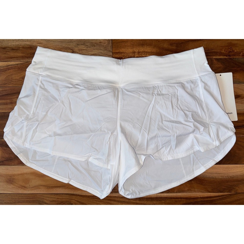 Lululemon NWT Speed Up Mid-Rise Lined Short 4" White Size 14 Tall